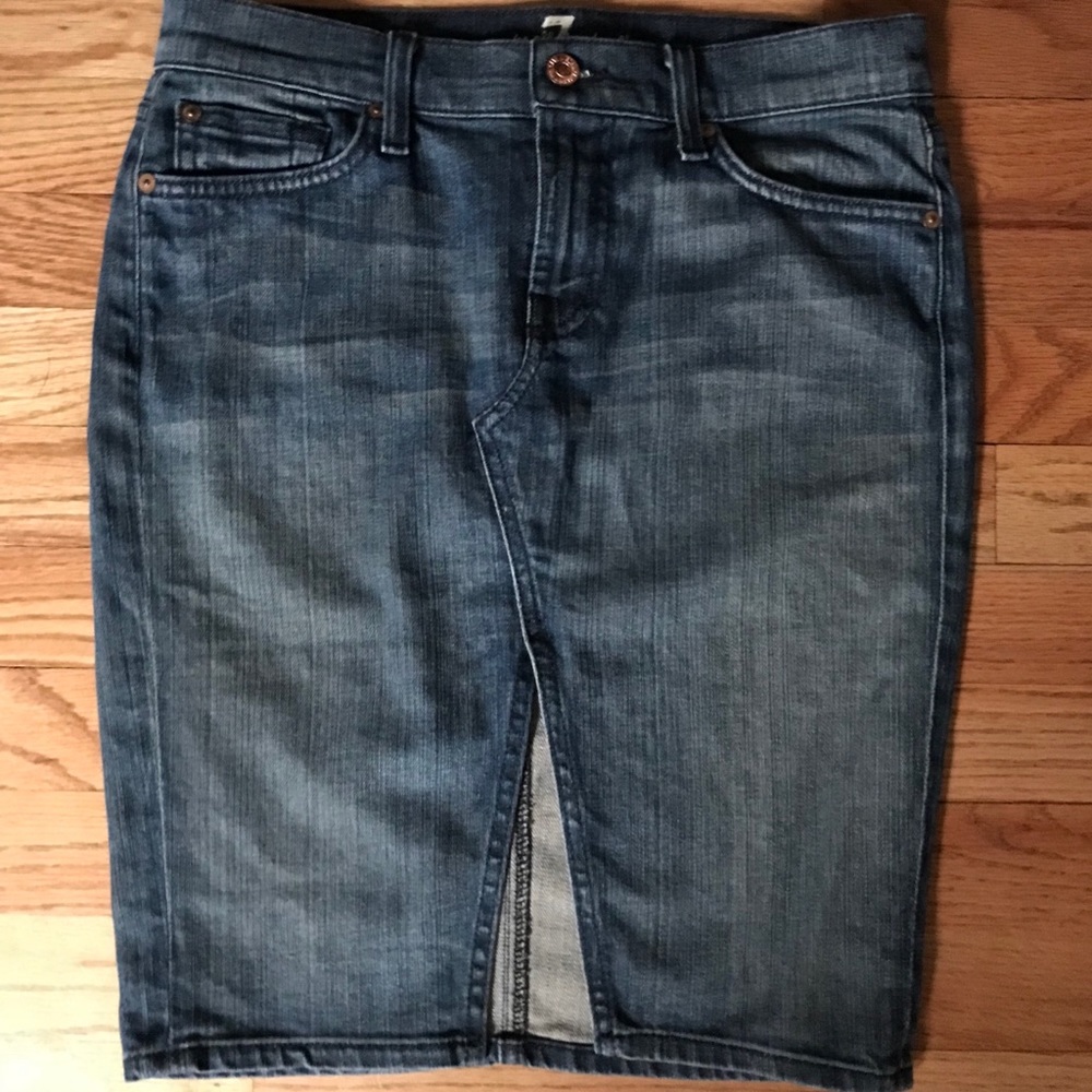 7 For All Mankind - mid thigh denim pencil skirt.